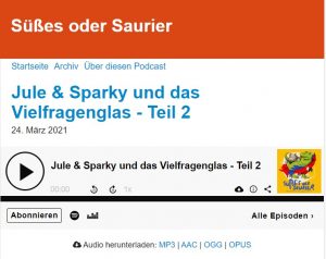 Player Podcast Süßes oder Saurier Vielfragenglas Teil 2 mit Bioseb